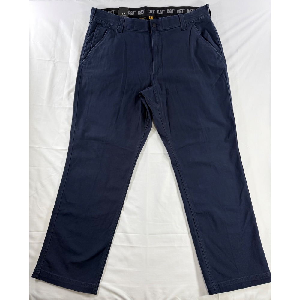CAT Caterpillar Mens Flex Waistband Utility Pants Navy Blue 40x32 Work Trousers